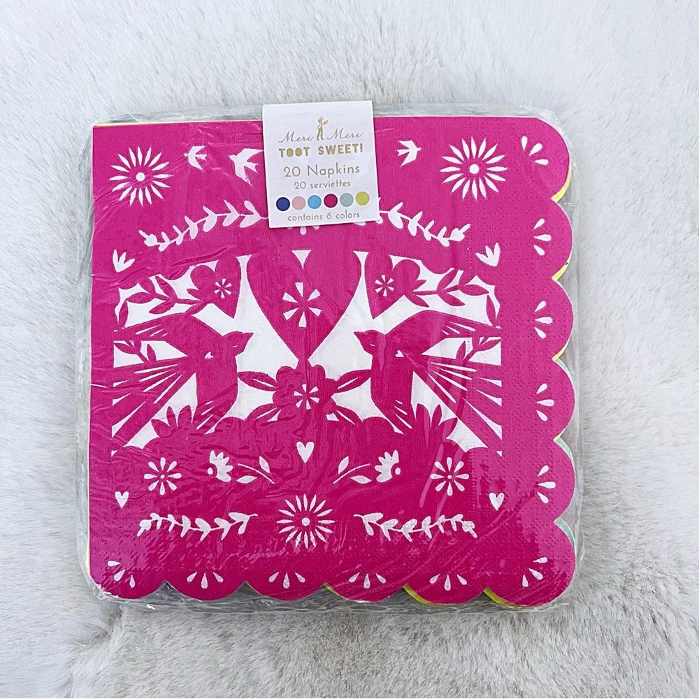 Meri Meri TOOT SWEET Fiesta Theme 20 Piece Papel Picado Napkins